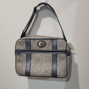 Faberge Shoulder Travel Bag. Tweed with Gray Accents